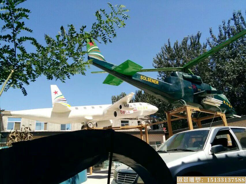 不锈钢飞机模型雕塑 飞机模型雕塑图片 飞机雕塑厂家定制